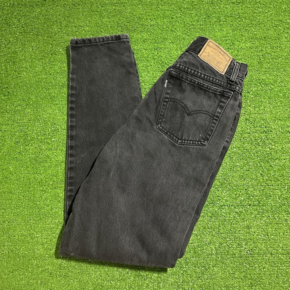 Vintage Levis 900 Series Jeans Womens 9 Black 80s High Rise Tapered Silver Tab
